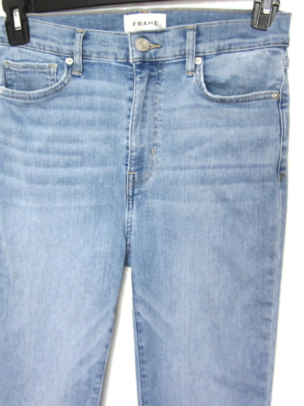 Frame 28 Wilson Raw After Raw Hem Flare Jeans High Waist Cotton Blend - Picture 4 of 10